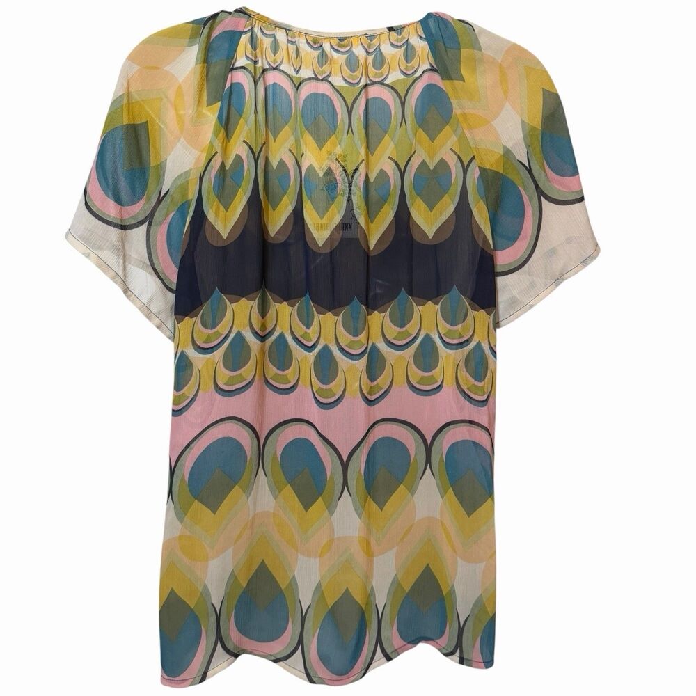 Daniel Rainn Boho Sheer Blouse M Flowing Festival Beach Hippie Top Tunic Shirt - Picture 3 of 12